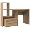 vidaXL Bureau Artisan Eiken Bewerkt hout 131,5 x 50 x 106,5 cm