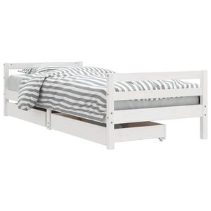 vidaXL Kinderbedframe met lades 80x200 cm massief grenenhout wit