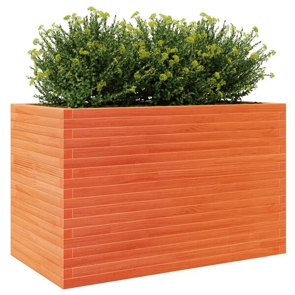 vidaXL Plantenbak 110x60x68,5 cm massief grenenhout wasbruin