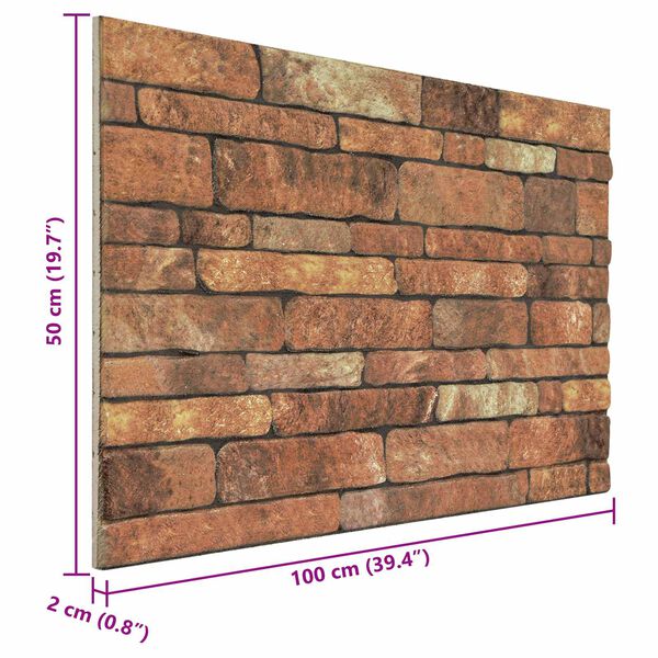 vidaXL Wandpanelen 10 pcs Bruin en wit 100 x 50 cm EPS-schuim