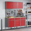 vidaXL Werkbank met lade met opslag 8 pcs Rood 150 x 55 x 200 cm Staal