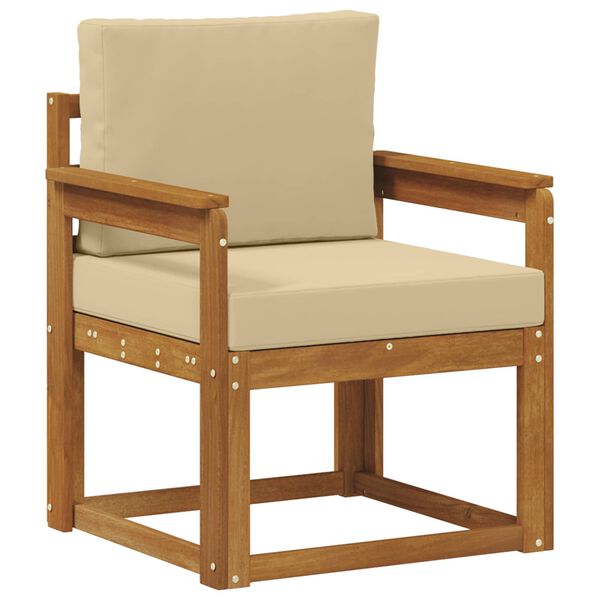 vidaXL Tuinbank Massief Acaciahout en Polyester Naturel