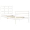 vidaXL Bedframe met hoofdbord massief hout wit