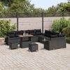 vidaXL Tuin Sofa Set met kussen met opslag 13 pcs Zwart poly rattan