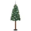 vidaXL Slanke Kerstboom Groen 210 cm PVC en massief dennenhout