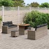 vidaXL Tuin Sofa Set 8 pcs Grijs Poly rattan en gepoedercoat staal