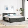 vidaXL Ottoman bed met matras 180x200cm stof donkergrijs