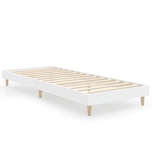 vidaXL Bedframe bewerkt hout wit 75x190 cm