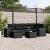 vidaXL 7-delige Loungeset met kussens poly rattan zwart