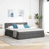 vidaXL Opslag bed met matras Donkergrijs 200 x 200 cm Nep Leer