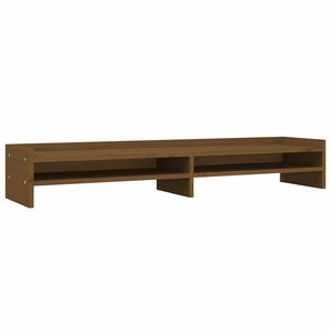 vidaXL Monitorstandaard 100x24x16 cm massief grenenhout honingbruin
