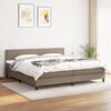 vidaXL Boxspring met matras stof taupe 200x200 cm