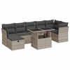 vidaXL 8-delige Loungeset met kussens poly rattan lichtgrijs