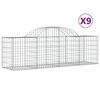 vidaXL Schanskorven 9 st gewelfd 200x50x60/80 cm gegalvaniseerd ijzer