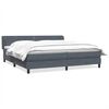 vidaXL Bed boxspring met matrassen 200x220 cm fluweel donkergrijs