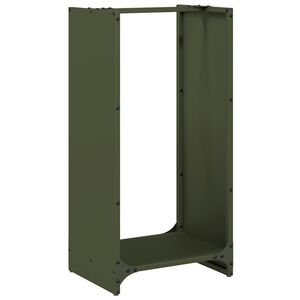 vidaXL Brandhoutrek 40x30x80 cm koudgewalst staal olijfgroen