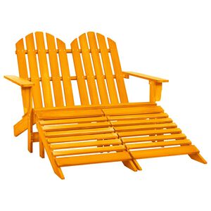vidaXL Tuinstoel 2-zits Adirondack met voetenbank vurenhout oranje