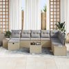 vidaXL Tuin Sofa Set met kussen 9 pcs Beige Poly riet