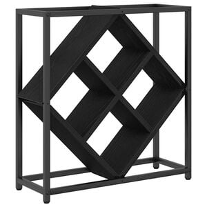 vidaXL Wijnrek Zwart Eiken 51 x 18 x 52,5 cm Bewerkt hout