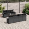 vidaXL Tuinbankenset met opslag 8 pcs Zwart poly rattan