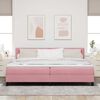 vidaXL Boxspringbed met matras Roze 200 x 200 cm Fluweel