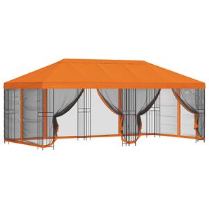 vidaXL Paviljoen met zijwanden 6 x 3 m Oranje Polyester en staal 190