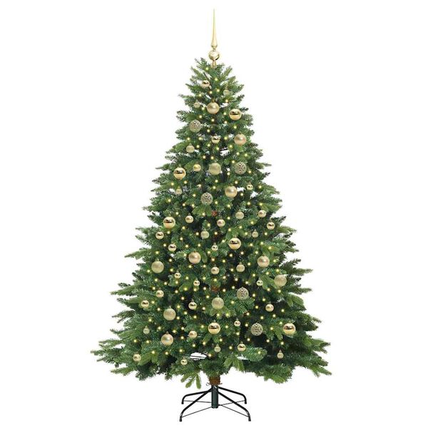 vidaXL Kunstkerstboom met 300 LED met standaard Groen 210 cm PE en PVC