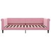vidaXL Slaapbank met onderschuifbed en lades 100x200 cm fluweel roze