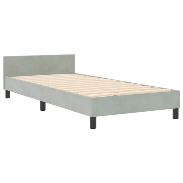 vidaXL Boxspringbed met hoofdeinde Lichtgrijs 90 x 190 cm Fluweel