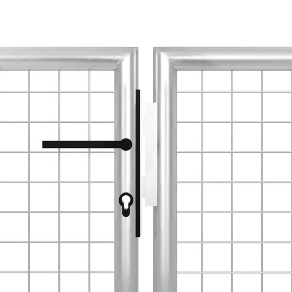 vidaXL Tuinpoort staal 500x75 cm zilver