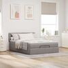 vidaXL Bed poef met matras en LED's 140x190 cm stof taupe