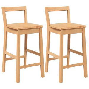 vidaXL Barkrukken 2 stuks natuurlijk massief hout rubber