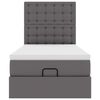 vidaXL Ottomaanse bed met matras 90x190cm kunstleer grijs