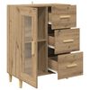 vidaXL Dressoir met lade Artisan Eiken 69,5 x 34 x 90 cm Bewerkt hout