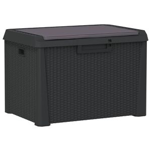 vidaXL Tuinbox met zitkussen 125 L polypropeen antracietkleurig