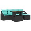 vidaXL Tuin Sofa Set 6 st Zwart poly rattan