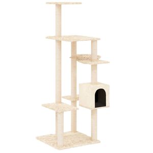 vidaXL Kattenmeubel met sisal krabpalen 142 cm cr&egrave;mekleurig