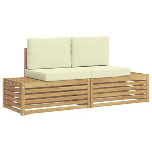 vidaXL Buiten bankenset met kussen Wit 182,5 x 63 x 73 cm Polyester