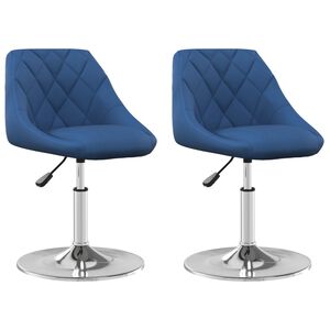 vidaXL Eetkamerstoelen draaibaar 2 st fluweel blauw