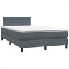 vidaXL Boxspring met matras fluweel donkergrijs 120x220 cm