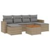 vidaXL 7-delige Loungeset met kussens poly rattan beige