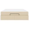 vidaXL Bedframe met matras met matras 2 pcs Cr&egrave;me Stof