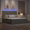 vidaXL Opbergbed met LED met matras Taupe 180 x 200 cm Polyester