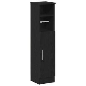 vidaXL Badkamerkast met rolhouder 20,5x22x90 cm zwart