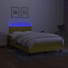 vidaXL Boxspring met matras en LED stof groen 120x200 cm