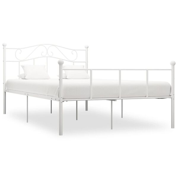 vidaXL Bedframe metaal wit 140x200 cm