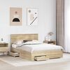 vidaXL Bedframe met hoofdeinde Sonoma Eiken 140 x 200 cm Bewerkt hout