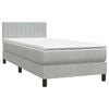 vidaXL Boxspring met matras fluweel lichtgrijs 80x210 cm
