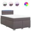 vidaXL Boxspring met matras kunstleer grijs 120x200 cm
