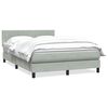 vidaXL Boxspring met matras fluweel lichtgrijs 160x220 cm